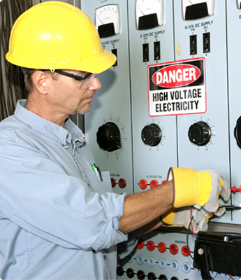 Electrician Worker Checking Voltage